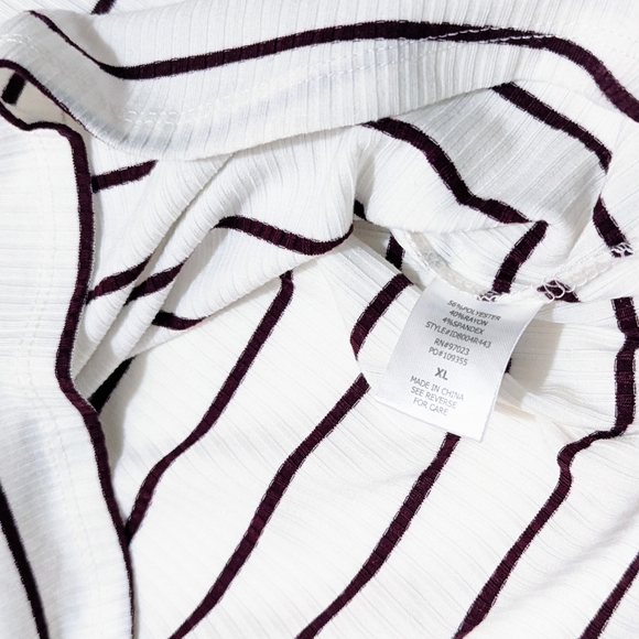 NEW! | Rebellious One | Striped | Sweet Heart Neck Line | Rutched | Ribbed | - Picture 7 of 7